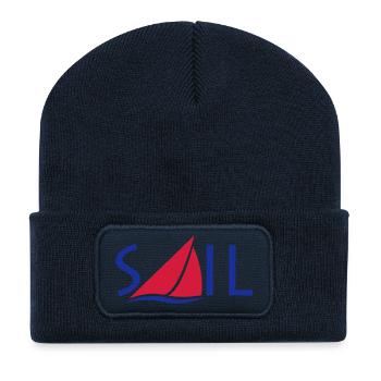 Sail Logo - Beanie recyclé à patch - bleu marine - Devant