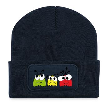 Viechlis - Beanie recyclé à patch - bleu marine - Devant