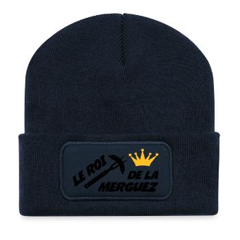 Le Roi de la Merguez ! - Beanie recyclé à patch - bleu marine - Devant