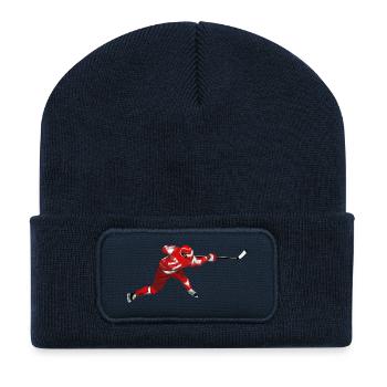 hockey - Beanie recyclé à patch - bleu marine - Devant