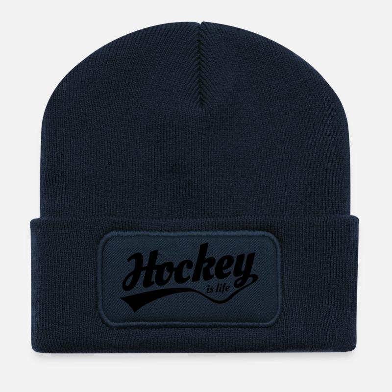 hockey is life 5 - Recycelte Patch Beanie - French Navy