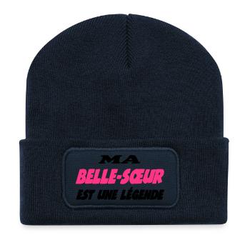 Ma belle-soeur est une légende - Recycelte Patch Beanie - French Navy - Vorne