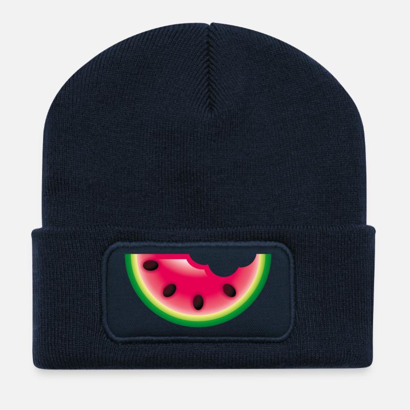 Smiley Watermelon - Recycelte Patch Beanie - French Navy