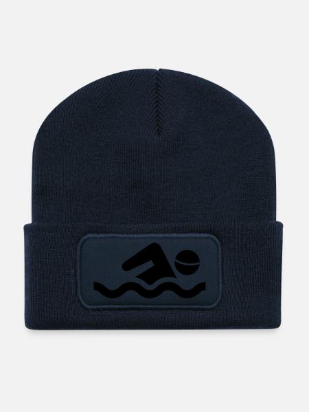 schwimmen - Recycelte Patch Beanie - French Navy