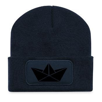 papierboot_01 - Recycled Patch Beanie - french navy - Front