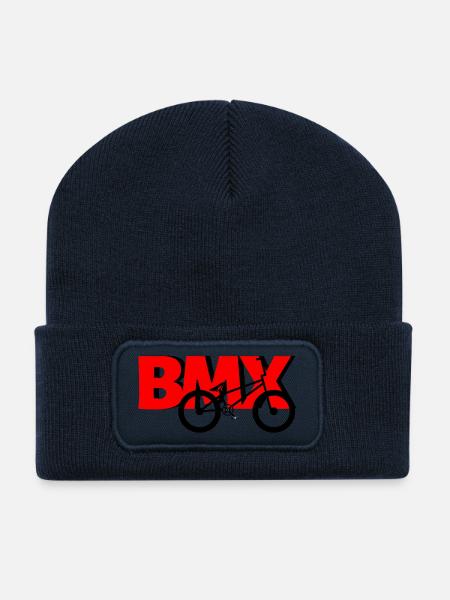 BMX Rider Shirt – Cooles Bike Motiv - Recycelte Patch Beanie - French Navy