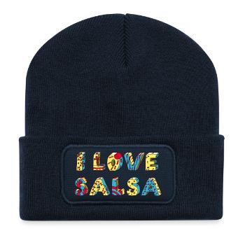J'adore la musique de danse Salsa Rueda positive - Beanie recyclé à patch - bleu marine - Devant