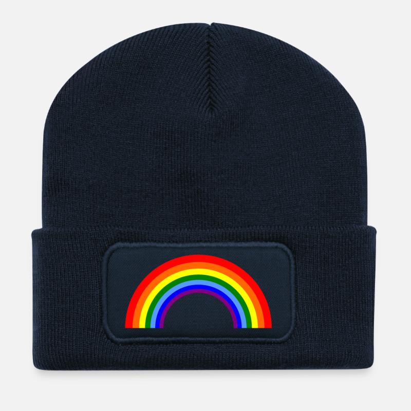 Regenbogenbogen  - Recycelte Patch Beanie - French Navy