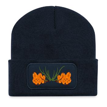 Plantes d’argousier BAIES D’ARGOUSIER - Beanie recyclé à patch - bleu marine - Devant