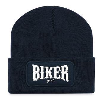 bike biker tuner tuning bobber custom girl chickz - Recycelte Patch Beanie - French Navy - Vorne