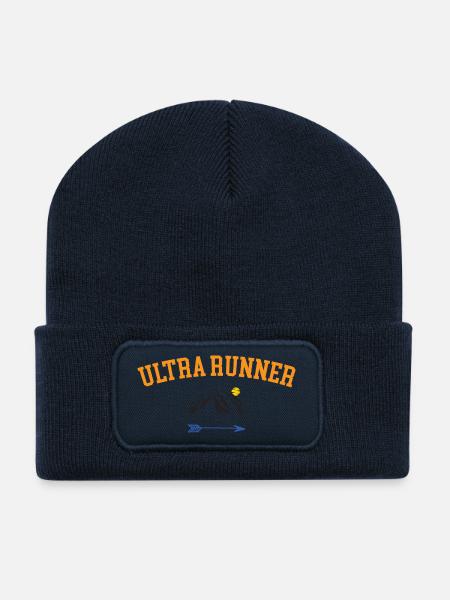 Ultra Runner - Beanie recyclé à patch - bleu marine
