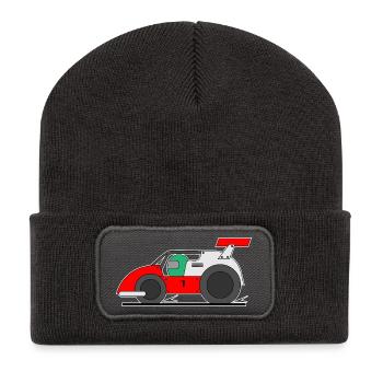 Racing car, Racing, Car for children - Recycled Patch Beanie - dark grey - Front