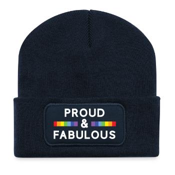 Pride Month - Proud and Fabulous - Recycled Patch Beanie - french navy - Front