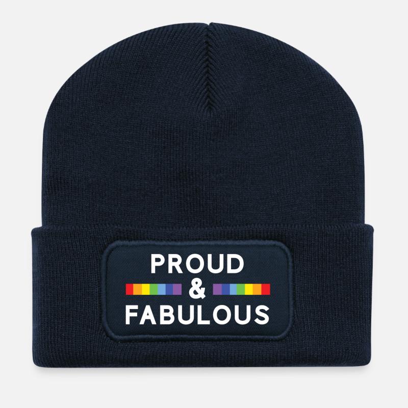 Pride Month - Stolz und fabelhaft - Recycelte Patch Beanie - French Navy
