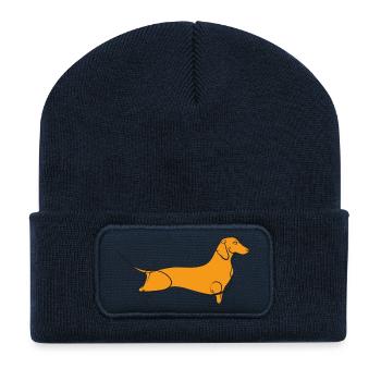 Dackellinie - Recycelte Patch Beanie - French Navy - Vorne