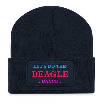 Essen, Schlafen, Spazierengehen, Beagle - Recycelte Patch Beanie - French Navy - Vorne