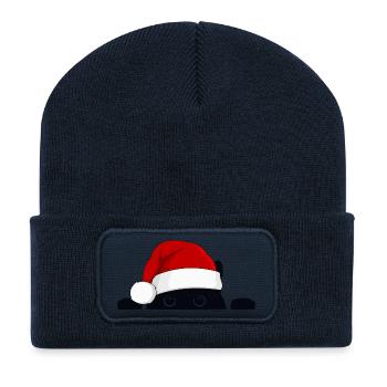 Kiwi the Cat - Xmas - Recycelte Patch Beanie - French Navy - Vorne