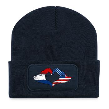 Holland USA heart shape with hands used - Recycled Patch Beanie - french navy - Front