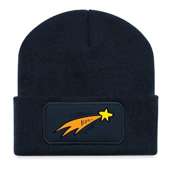 Fusée néon Star Trail - Beanie recyclé à patch - bleu marine - Devant