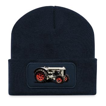 Vintage Tractor Fordson Model F - Recycled Patch Beanie - french navy - Front