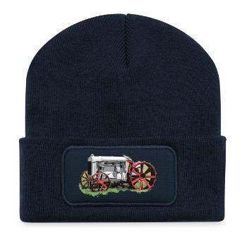 Tractor Fordson Model F - Recycled Patch Beanie - french navy - Front
