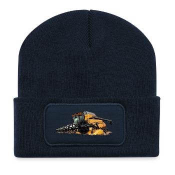Holland Mähdrescher Erntemaschine CR - Recycelte Patch Beanie - French Navy - Vorne