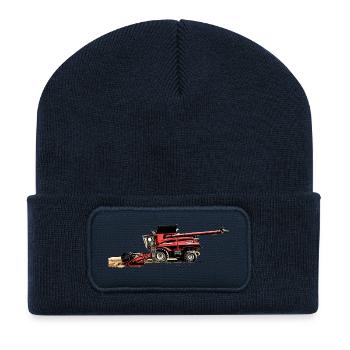 Erntemaschine Case M Traktor - Recycelte Patch Beanie - French Navy - Vorne