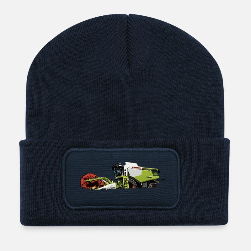 Moissonneuse-batteuse 630 - Beanie recyclé à patch - bleu marine