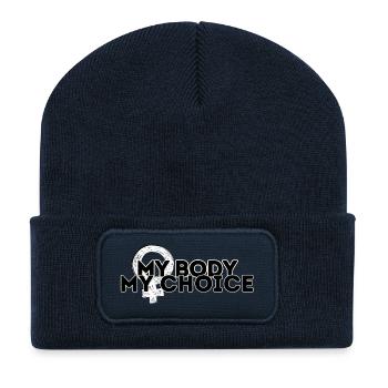 My body, my choice (BW) - Recycelte Patch Beanie - French Navy - Vorne