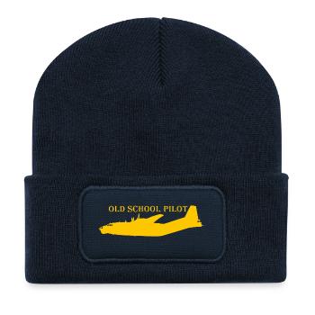 old school pilot An-12 - Recycelte Patch Beanie - French Navy - Vorne