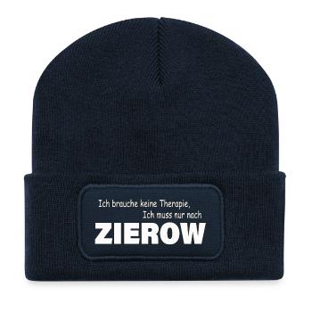 Therapie ZIEROW - Recycelte Patch Beanie - French Navy - Vorne