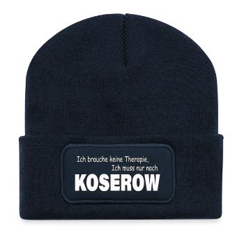 Thérapie KOSEROW - Beanie recyclé à patch - bleu marine - Devant