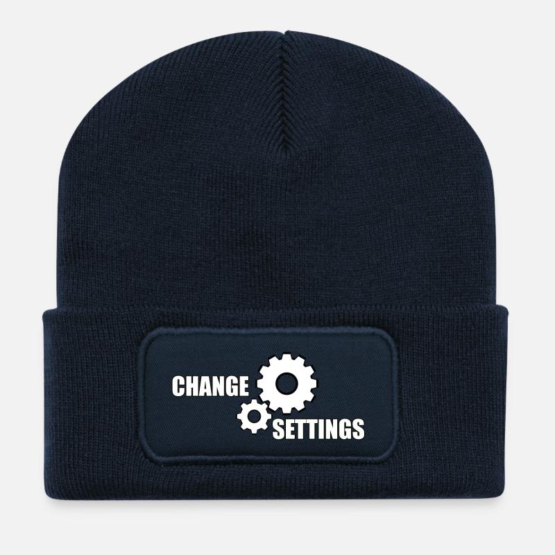 MODIFIER LES PARAMÈTRES - Beanie recyclé à patch - bleu marine