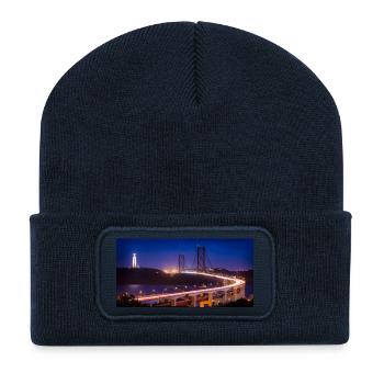 25. April Brücke Christus-König-Statue - Recycelte Patch Beanie - French Navy - Vorne