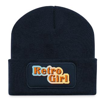 Retro Girl – 70s Vibes & Nostalgia - Recycled Patch Beanie - french navy - Front