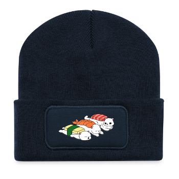 Meow Sushi - Recycled Patch Beanie - french navy - Front