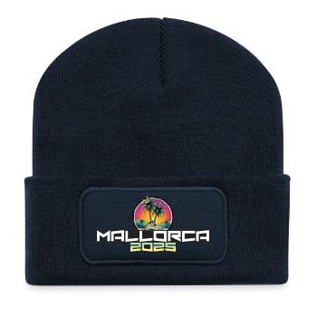 Mallorca 2025 Urlaub Palmen - Recycelte Patch Beanie - French Navy - Vorne