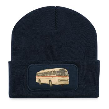 Mémoire roulante au look rétro - Beanie recyclé à patch - bleu marine - Devant