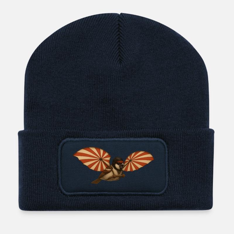 Ulmer Spatz als Schneider von Ulm - Recycelte Patch Beanie - French Navy