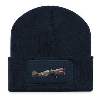 P-40 Warhawk - Recycled Patch Beanie - french navy - Front