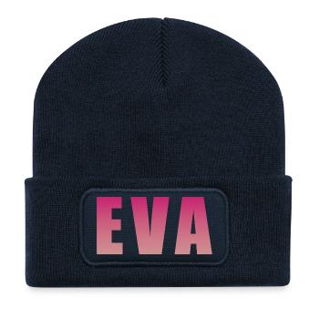 Gradient Text Block Design - Recycled Patch Beanie - french navy - Front