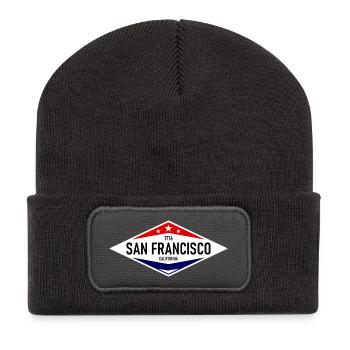 San Francisco - California - USA - United States - Recycelte Patch Beanie - Dunkelgrau - Vorne