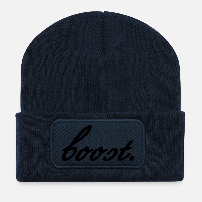 augmenter - Beanie recyclé à patch - bleu marine
