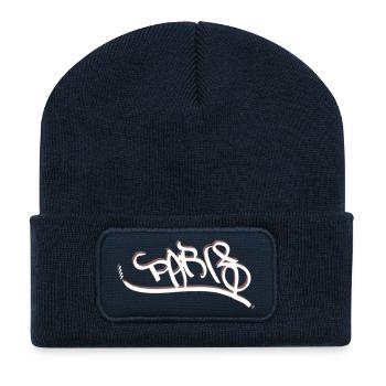 Graffiti Style Paris Design - Recycelte Patch Beanie - French Navy - Vorne