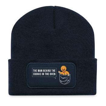 Futurs papas, futurs pères - Beanie recyclé à patch - bleu marine - Devant