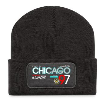 Chicago Sport City Typografie Design - Recycelte Patch Beanie - Dunkelgrau - Vorne