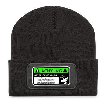warning - Recycled Patch Beanie - dark grey - Front