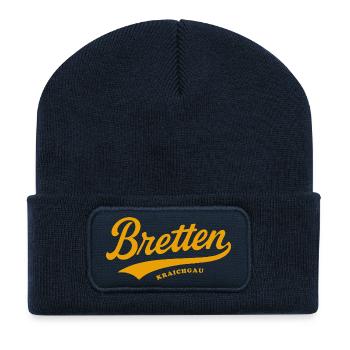Bretten Baden Schriftzug - Recycelte Patch Beanie - French Navy - Vorne
