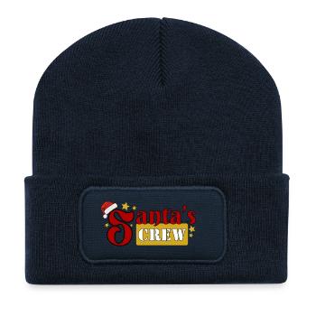 L’équipage du Père Noël Noir motif familial Partner Look - Beanie recyclé à patch - bleu marine - Devant