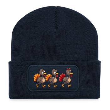 Thanksgiving Truthahn Baby - Recycelte Patch Beanie - French Navy - Vorne
